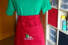 Logo auf Schürze gestickt, nur Bestickung 11,25 €