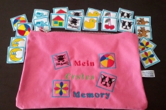 Memory mit Tasche gestickt auf Filz 15 verschiedene Motive 25,50 €